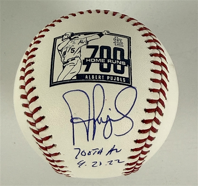 Albert Pujols Signed Official Major League Baseball w/ "700th HR 9-23-22" Inscription (Beckett/BAS)