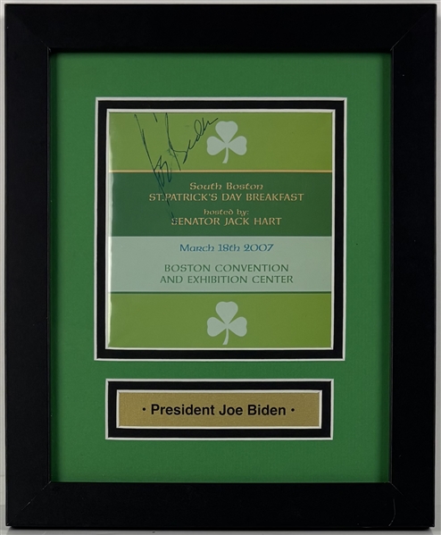 President Joe Biden Signed St. Patricks Day Breakfast Invitation in Framed Display (JSA)