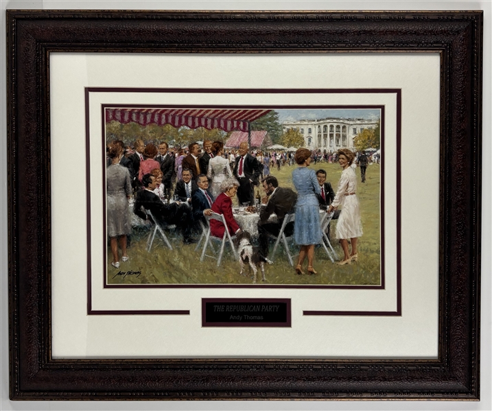 Andy Thomas Signed "The Republican Party" Lithograph in Framed Display (Third Party Guaranteed)