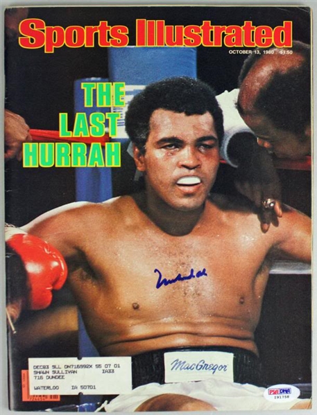 Muhammad Ali Signed October 1980 Sports Illustrated Magazine (PSA/DNA)