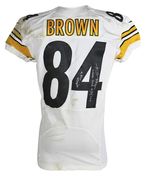 Antonio Brown Game Used & Signed 2013 Pittsburgh Steelers Jersey Versus Oakland Raiders! (Photo Match)(ALOA)