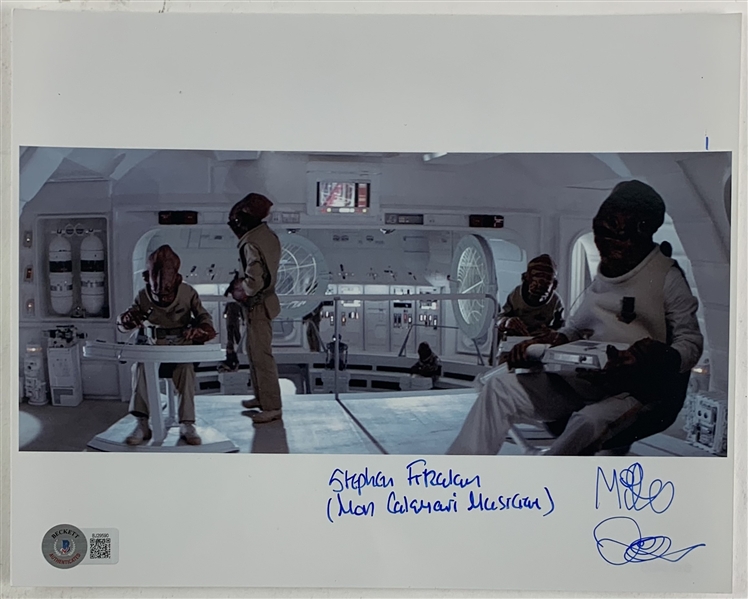 Star Wars: Stephan Fitzalan & Mike Quinn Signed 8" x 10" Mon Calamari Photo (Beckett/BAS)