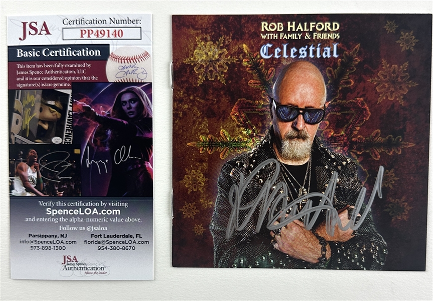 Judas Priest: Rob Halford Signed "Celestial" CD Insert (JSA COA)