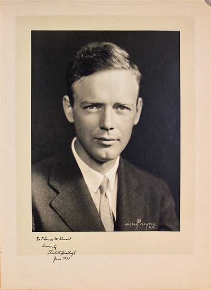 Charles Lindbergh "June 1933" Signed 8" x 10" Matted Photo (PSA/DNA LOA)