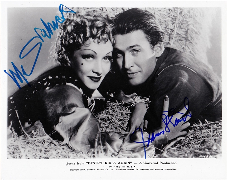 James Stewart & Marlene Dietrich Signed "Destry Rides Again" 8x10  (Third Party Guarantee)
