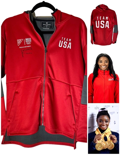 Simone Biles Hand Signed USA Team Red Olympic Jacket! (Third Party Guarantee)
 