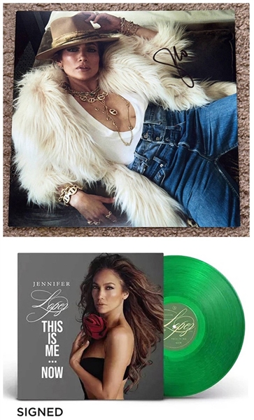 Jennifer Lopez "This Is Me Now" Emerald Green Vinyl LP w/Signed JLO Photo*  (Third Party Guarantee)