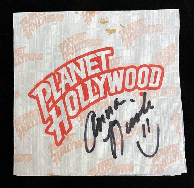  Anna Nicole Smith Signed Cocktail Napkin From Planet Hollywood (PSA/DNA)