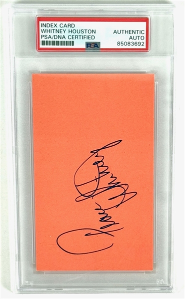 Whitney Houston Signed 3" x 5" Album Page (PSA/DNA Encapsulated)