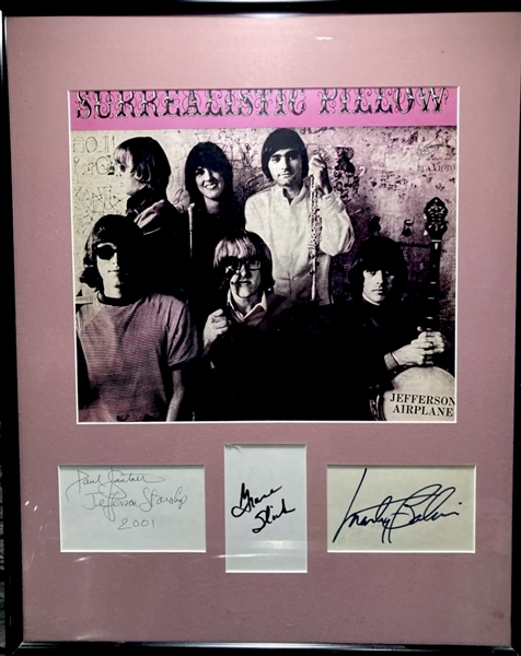 Jefferson Starship Multi-Signed Framed 16" x 24" Display w/ Founding Members Slick, Kanter & Balin (Beckett/BAS)