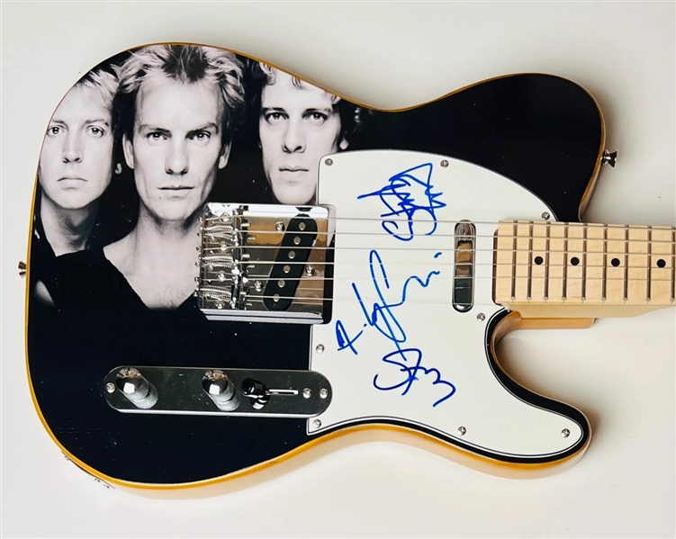  The Police: Group Signed Tele-Style Guitar – Sting, Andy Summers & Stewart Copeland (JSA)  (John Brennan Collection) 