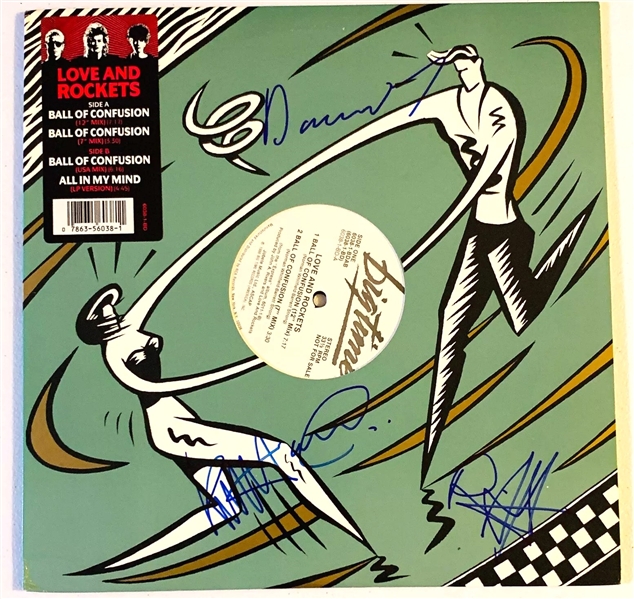 Love and Rockets Signed "Ball of Confusion" Album – Signed by Daniel Ash, David J, and Kevin Haskins (JSA)  (John Brennan Collection) 