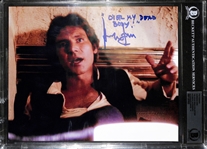 Harrison Ford Signed 8" x 10" Empire Strikes Back Color Photo with Amazing "Laugh It Up Fuzzball" Inscription (Beckett/BAS GEM MINT 10 Autograph)(Steve Grad Collection)