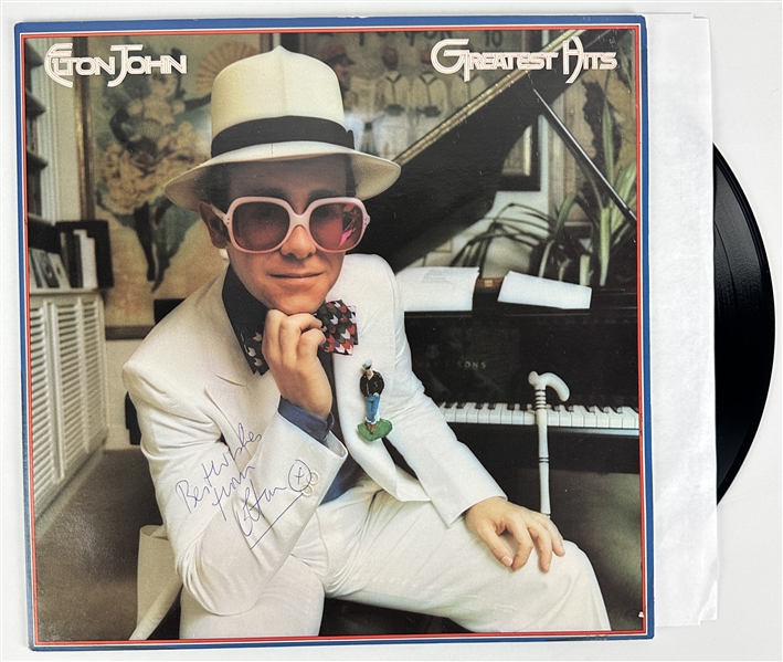 Elton John Terrific Vintage Signed "Greatest Hits" Record Album (Beckett/BAS LOA)