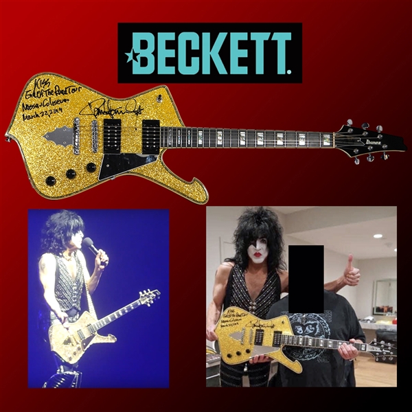 KISS: Paul Stanley Stage Played VIDEO-MATCHED & Signed Custom Personal Ibanez Guitar - Used 3-22-2019 @ Nassau Coliseum, Uniondale NY - Used for 2 Songs Incl. "Love Gun" & "I Was Made for Loving You"