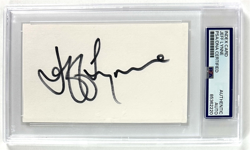 ELO: Jeff Lynne Signed 3" x 5" Index Card (PSA/DNA Encapsulated)