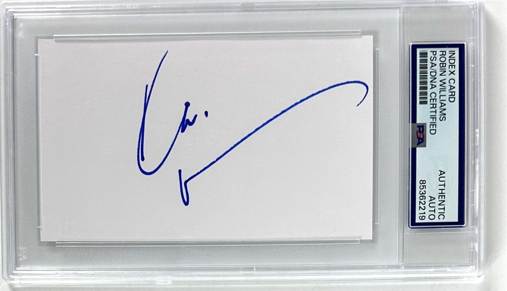 Robin Williams Signed 3" x 5" Index Card (PSA/DNA Encapsulated)