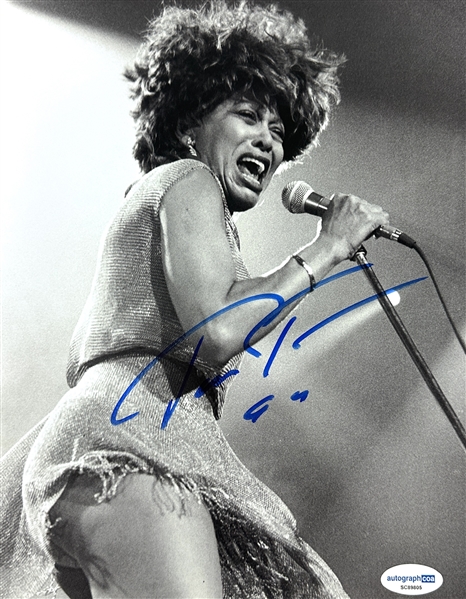 Tina Turner Signed 8" x 10" B&W Concert Photograph (ACOA)