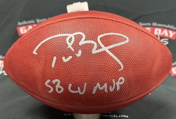 Tom Brady Signed Super Bowl LV Official Leather Game Model Football with "SB LV MVP" Inscription (Fanatics & Beckett/BAS LOAs)