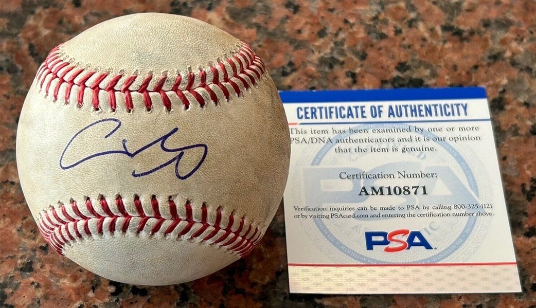 Shohei Ohtani Game Used & Signed OML Baseball :: Used 4-19-2022 HOU vs LAA :: Pitched to Ohtani! (MLB Holo & PSA/DNA)