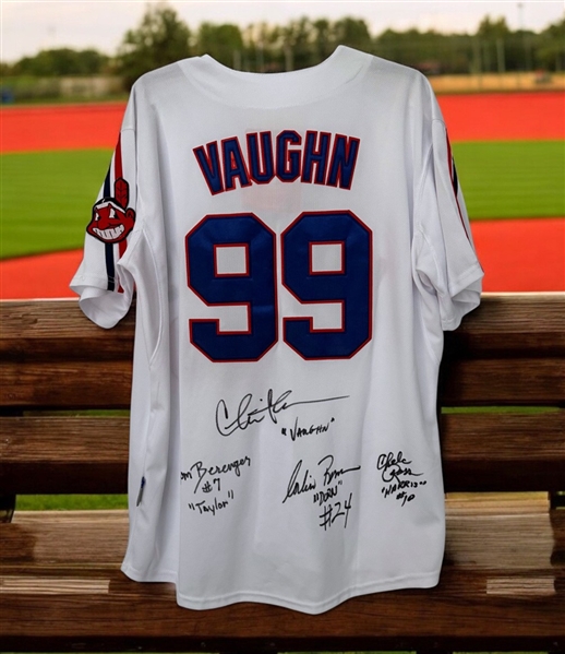 "Major League" Movie Signed #99 Indians Jersey w/ Sheen, Berenger, Bernsen & Ross! (Third Party Guaranteed)