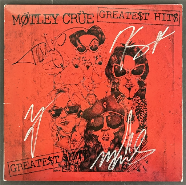 Motley Crue Group Signed "Greatest Hits" Album Cover (4 Sigs)(JSA LOA)