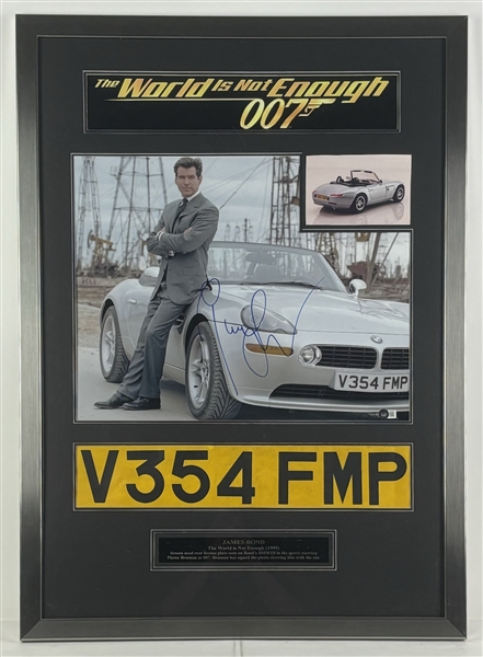 James Bond: Pierce Brosnan Signed 16" x 20" Photo in Framed Display (Beckett/BAS)