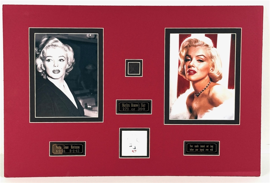 Marilyn Monroe Strand of Hair, Custom Matted Display