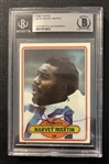  1980 Topps #270 Cowboys Harvey Martin Signed Trading Card (Beckett/BAS Encapsulated)