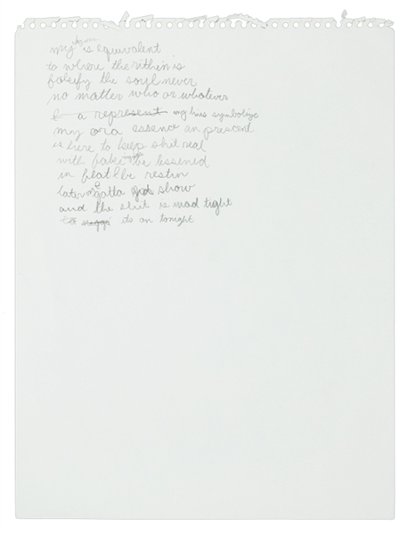 Kanye West It’s On Tonight Handwritten Lyrics (Tracks LTD)