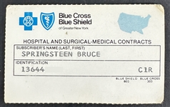 Bruce Springsteen's Personal Blue Cross Blue Shield Health Insurance Card (Ex. Employee Provenance)