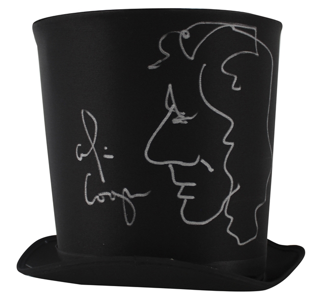 Alice Cooper Signed Top Hat with Unique Self-Portrait Sketch (Beckett/BAS)