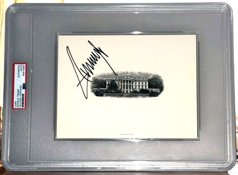 Donald Trump RARE Signed White House Engraving Card (PSA/DNA)