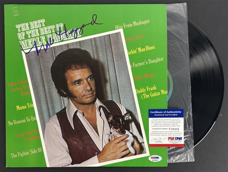 Merle Haggard Signed "The Best of The Best" Album (PSA/DNA)