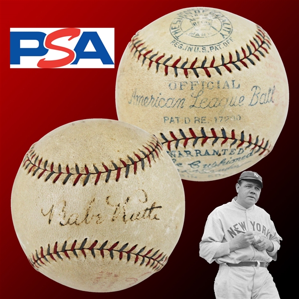 Babe Ruth Impressive Single Signed OAL Baseball (PSA/DNA LOA)