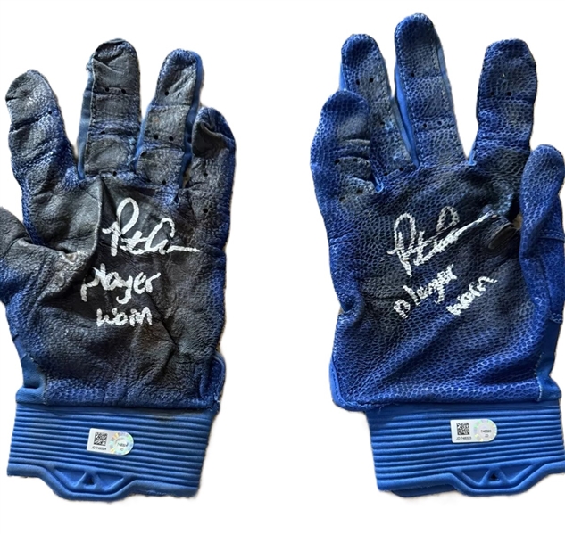 Pete Alonso 2018 Game Worn/Used & Signed Mets Batting Gloves During Rookie of the Year 53 Home Run Season! (MLB & Fanatics)