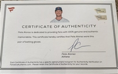 Pete Alonso 2018 Game Worn/Used & Signed Mets Batting Gloves During Rookie of the Year 53 Home Run Season! (MLB & Fanatics)