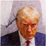 Donald Trump Signed 23" x 23" Mug Shot Plexiglas Mosaic Print (PSA/DNA)