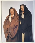 Star Wars Phantom Menace: Liam Neeson & Ewan McGregor RARE Signed 11" x 14" Color Photo (K9 Graphs & Beckett/BAS LOA)