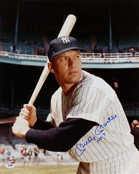 Mickey Mantle Signed 16" x 20" Color Photo with "No. 7" Inscription - PSA/DNA Graded GEM MINT 10!
