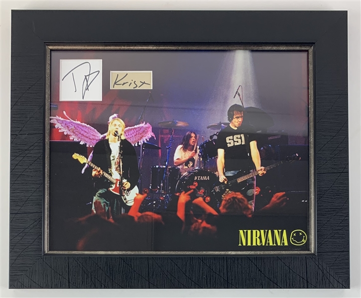 Nirvana: David Grohl & Krist Novoselic Signatures in Custom Framed Display