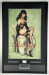 Bettie Page Signed Segment w/ Berardinis Giclee in Framed Display (PSA/DNA Sticker)