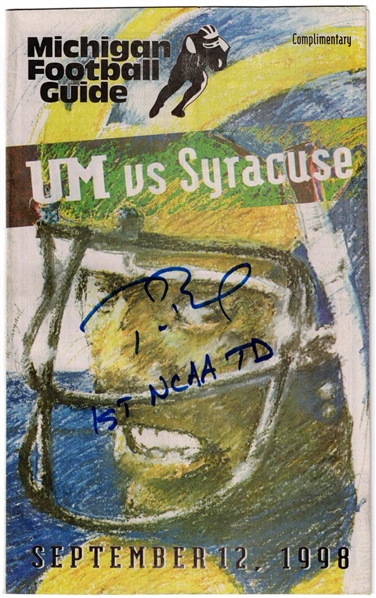 Tom Brady signed Michigan vs. Syracuse Program Inscribed "First College Touchdown 9-12-98" (Fanatics & Beckett)