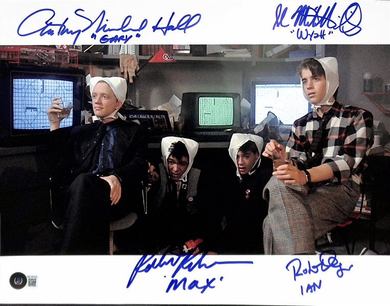 Weird Science Cast SIgned 11" x 14" Photo (4/Sigs) (Beckett/BAS)(Grad Collection)