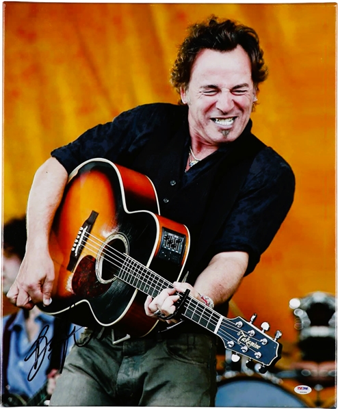 Bruce Springsteen Signed Over-Sized 20" x 24" On-Stage Stretched Canvas (PSA/DNA)