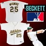 1993 Mark McGwire Game Used Athletics Jersey Signed & Inscribed for Shaquille ONeal - From Shaqs Personal Collection! (Sports Investors LOA, Shaq LOA & Beckett/BAS LOA)