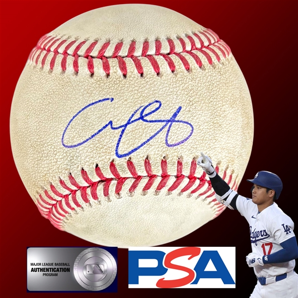 Shohei Ohtani Signed & Game Used OML Baseball from 8-28-2024 Game vs. Diamondbacks - from 42/42 Game :: Ball Pitched to Ohtani 4 Times! (MVP Season & World Series Champ)(PSA & MLB Holo)