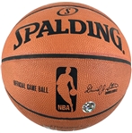 Michael Jordan, Larry Bird & Magic Johnson Signed NBA Legends Spalding NBA Game Model Leather Basketball (UDA, Beckett/BAS & Bird Hologram)