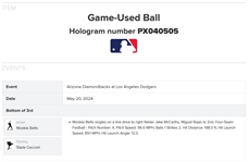Mookie Betts Signed & Game Used OML Baseball :: Hit for a Single by Betts 5-20-2024 LAD vs AZ (MLB Authentication & PSA/DNA)