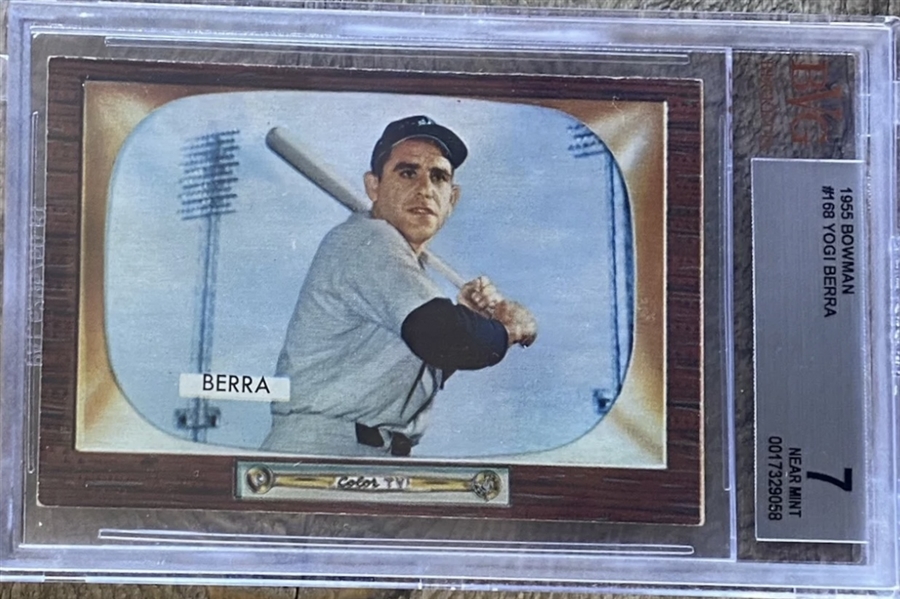 1955 Bowman #168 Yogi Berra Beckett - BGS NM 7